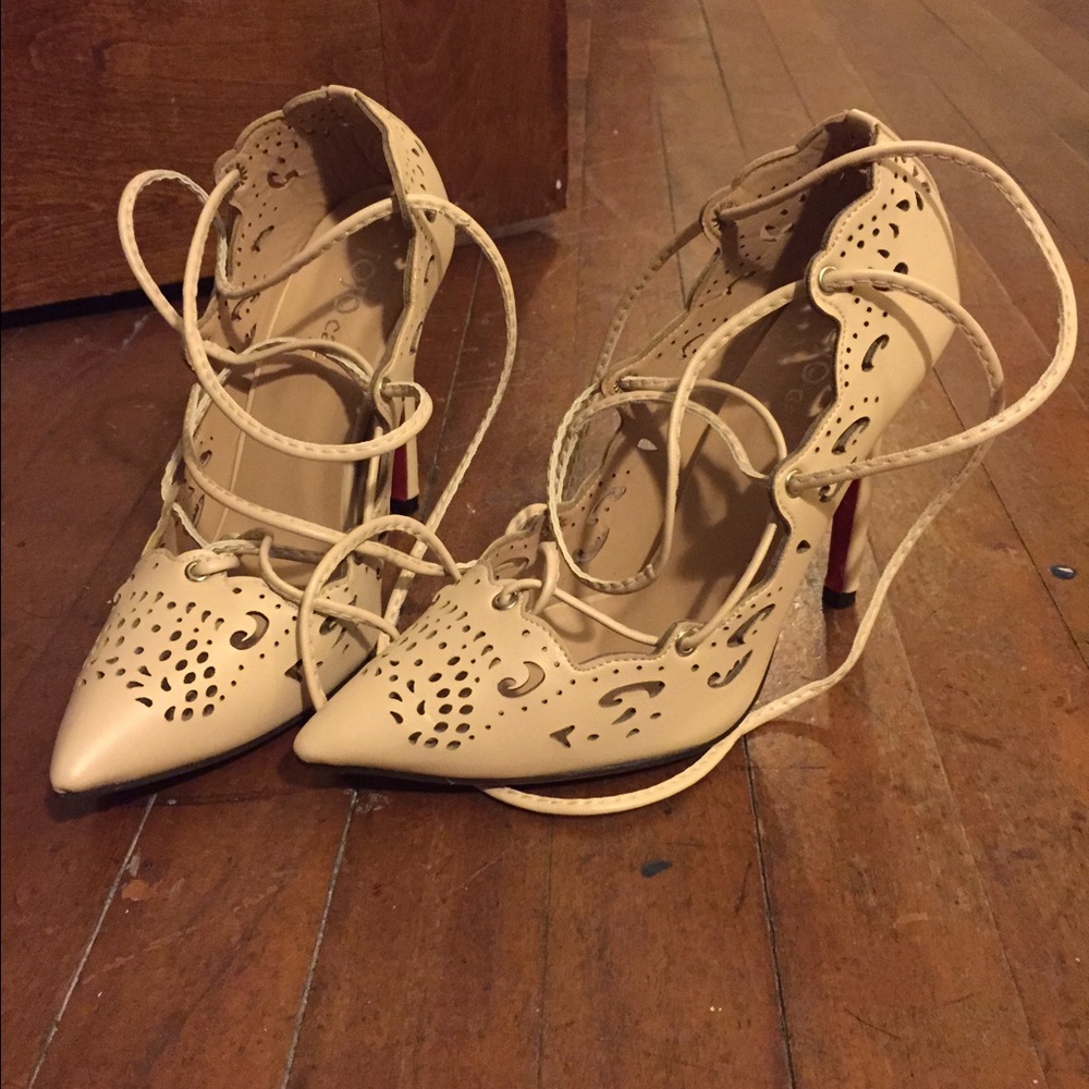 Laser cut Louboutin Impera style heel